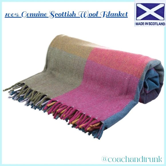 IMPORTED THROW BLANKET Scottish Blanket Import Vibrant Colors & Earth Tones NWT - Picture 5 of 10